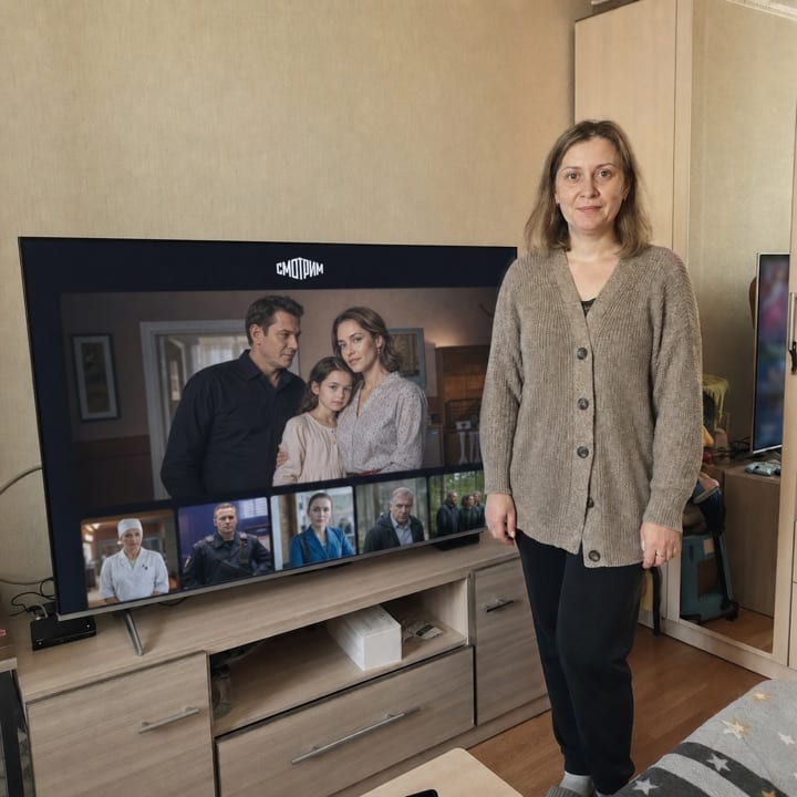 Клиент после настройки нового телевизора