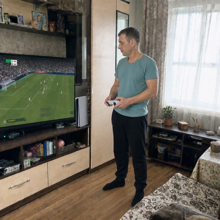 Клиент после подключения PS5 к телевизору